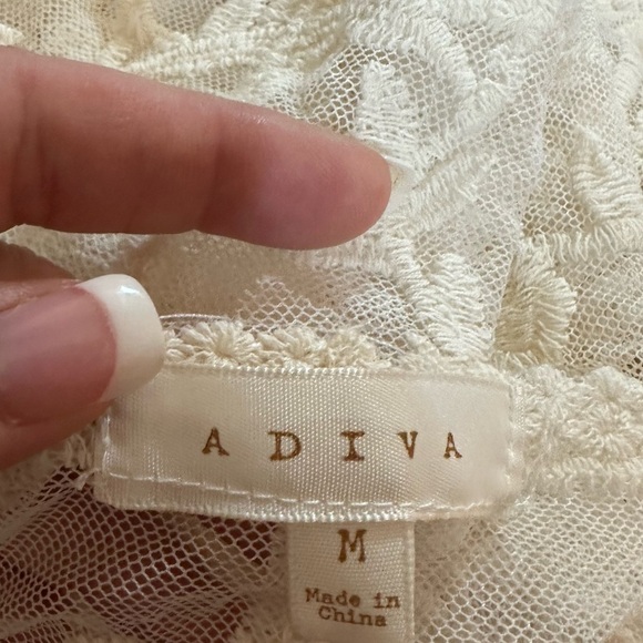 NWT Adiva Ivory Lace Open Kimono Cardigan, Women’s Size Medium - Picture 7 of 13